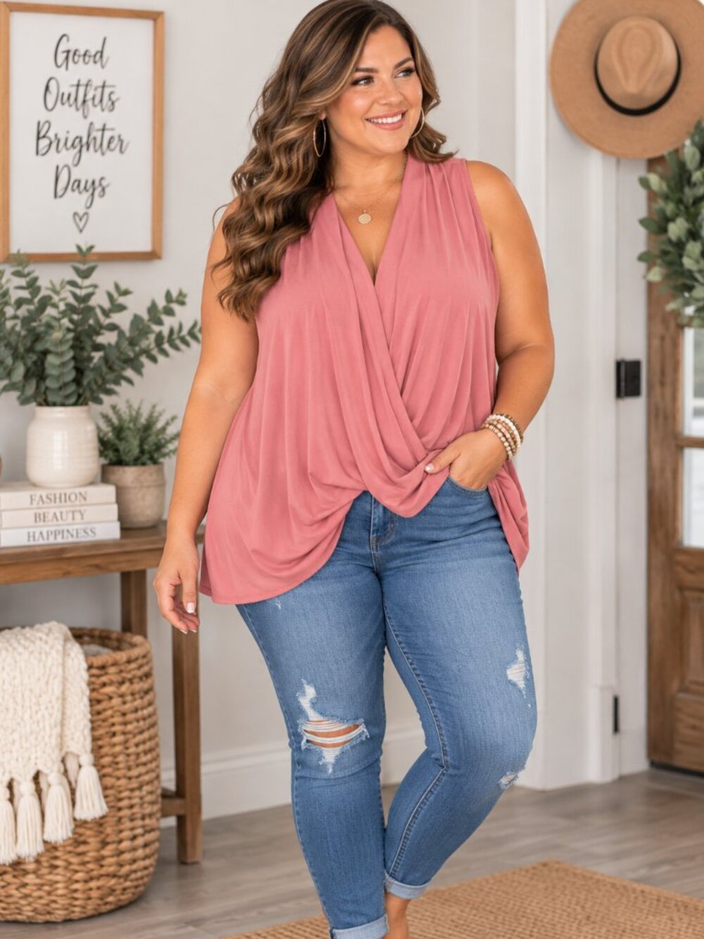 Mauve Sleevelss Top